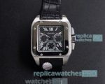 Swiss Replica Cartier Santos Watch Stainless Steel Black Dial